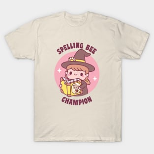 Cute Witch With Spell Book, Spelling Bee Champion Funny T-Shirt